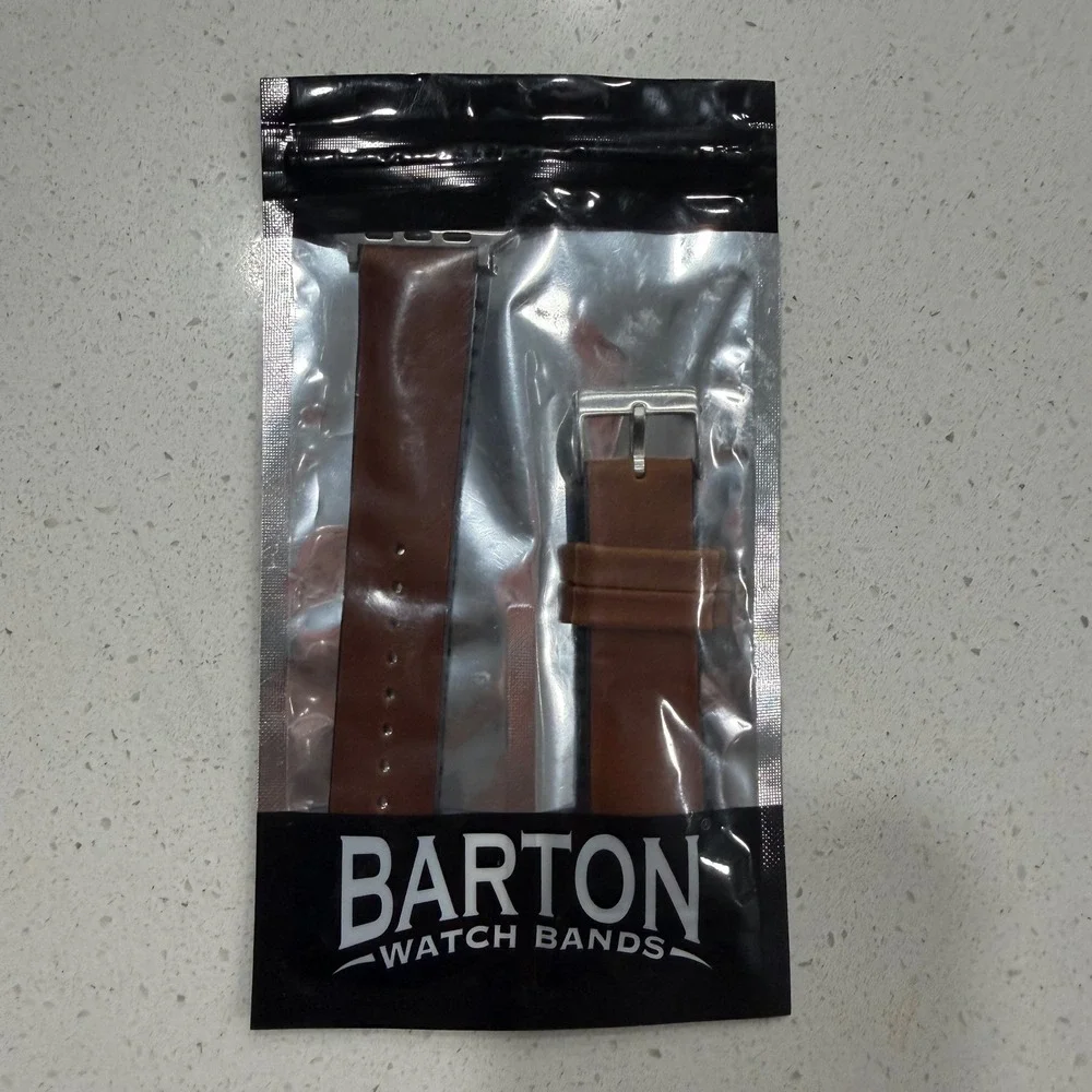 Barton Watch Bands Apple Oak Leather Strap for Apple Watch 42mm LHQR Brown‎
